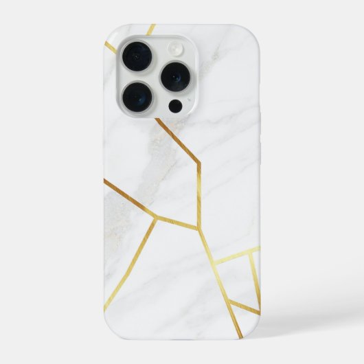 Marbre Blanc Élégant & Kintsugi Géométrique Or (Verso)