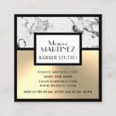 Marbre blanc et carte de visite carré or Faux (Dos)