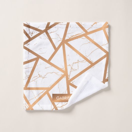 Marbre blanc et doré (Gant de toilette)