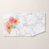 Marbre blanc Et Fleurs (Serviette à main)