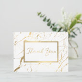 Marbre blanc et or Carte de remerciements (Debout devant)