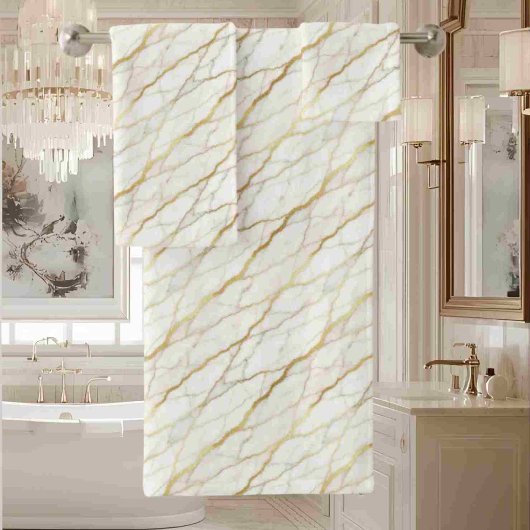 Marbre blanc et or de luxe