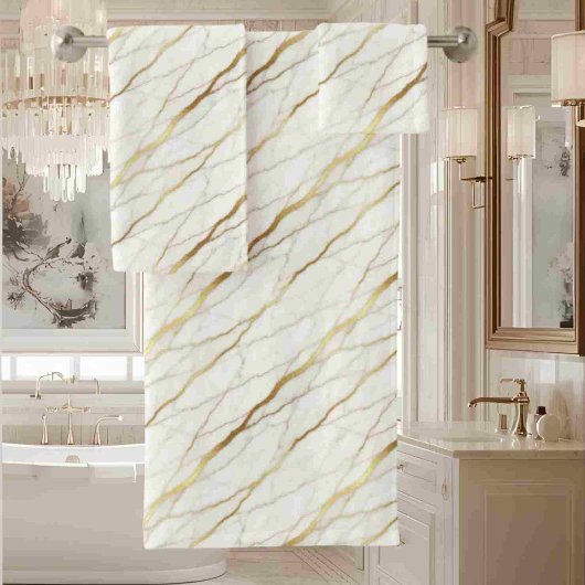 Marbre blanc et or de luxe