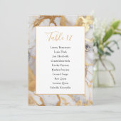 Marbre blanc et or Numéro de table (Debout devant)