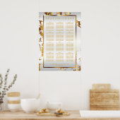 Marbre blanc et or - Tableau de sièges (12) (Cuisine)