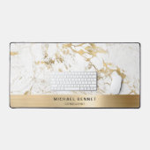 Marbre Blanc Faux Métal Doré Affaires (Clavier et souris)