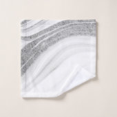 Marbre Blanc Froid Pierre Pailletée Argent (Gant de toilette)
