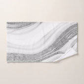Marbre Blanc Froid Pierre Pailletée Argent (Serviette à main)