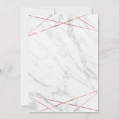 Marbre blanc Geo Bachelorette Party Invitation (Dos)