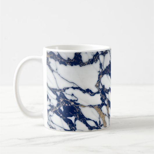 Marbre blanc Giled Marine Blue Agate Mug (Gauche)