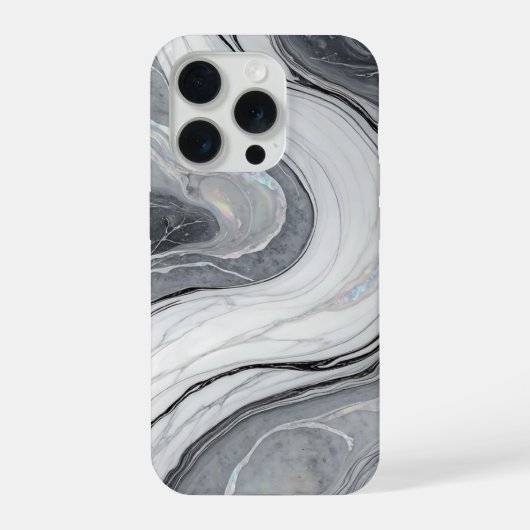 Marbre Blanc Gris Tourbillon Holographique Luxe (Verso)