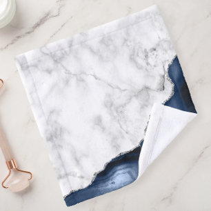 Marbre blanc Marine Blue Agate Parties scintillant