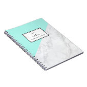 Marbre blanc moderne avec Carnet Aqua Blue Block (Côté Droit)