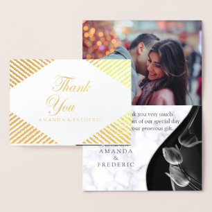 Marbre blanc moderne Carte de remerciements Abstra