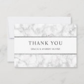 Marbre blanc moderne Carte de remerciements Partie (Devant)