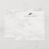 Marbre blanc moderne élégant Monogramme Modèle (Devant / Derrière)