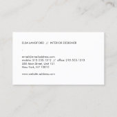 Marbre blanc moderne Luxe Designer Carte de visite (Dos)