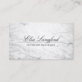 Marbre blanc moderne Luxe Designer Carte de visite (Devant)
