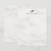 Marbre blanc monogramme Modèle élégant moderne (Devant / Derrière)