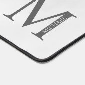 Marbre blanc Monogramme personnalisé et nom (Coin)