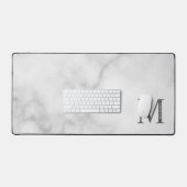 Marbre blanc Monogramme personnalisé et nom (Clavier et souris)