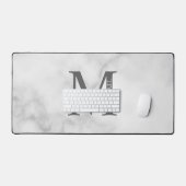 Marbre blanc Monogramme personnalisé et nom (Clavier et souris)