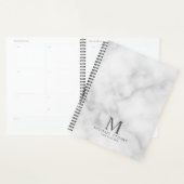 Marbre blanc Monogramme personnalisé et nom (Devant avec enveloppe)