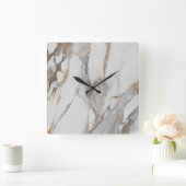 Marbre blanc Motif horloge murale moderne (Maison)