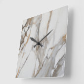 Marbre blanc Motif horloge murale moderne (Angle)