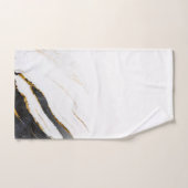 Marbre blanc noir de feuille d'or de Faux modelé (Serviette à main)