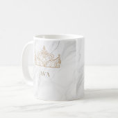 Marbre blanc Nom personnalisé Mug (Devant gauche)