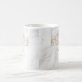Marbre blanc Nom personnalisé Mug (Centre)