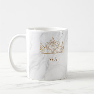 Marbre blanc Nom personnalisé Mug