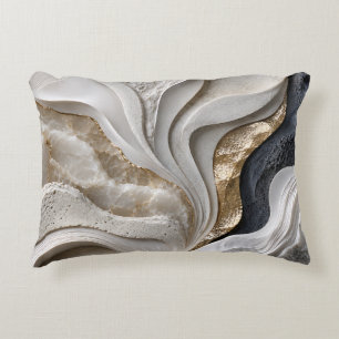 Marbre Blanc Or Abstrait Coussin de Luxe