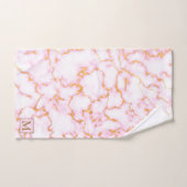 Marbre blanc Or de luxe Monogramme (Serviette à main)