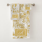 Marbre blanc or Monogramme en marbre simple (En situation)