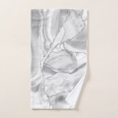 Marbre Blanc Paillettes Argent Agate Élégant (Serviette à main)