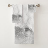 Marbre Blanc Paillettes d'Argent Agate Grise (En situation)