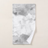 Marbre Blanc Paillettes d'Argent Agate Grise (Serviette à main)