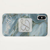 Marbre blanc personnalisé Iphone x coque (Dos (Horizontal))