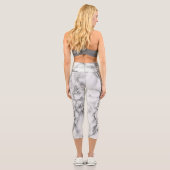 Marbre blanc Pierre Capri Leggings Design moderne (Verso)