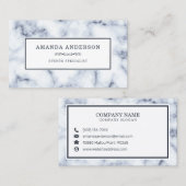 Marbre blanc professionnel minimal| Carte de visit (Devant / Derrière)