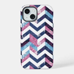 Marbre blanc rose bleu Chevron