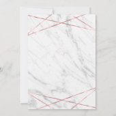 Marbre blanc Rose Gold Line Baby shower Invitation (Dos)