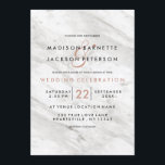 Marbre blanc Rose Gold Modern Wedding Invitations<br><div class="desc">Marbre blanc & Rose Gold Modern Wedding invitations Avec police de script de brosse tendance! ~ Regardez ma boutique pour voir l'ensemble de la suite mariage pour ce design!</div>