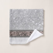 Marbre blanc Rose Gold Parties scintillant Glam #1 (Gant de toilette)