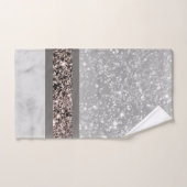 Marbre blanc Rose Gold Parties scintillant Glam #1 (Serviette à main)