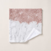 Marbre blanc rose or rose Parties scintillant Mono (Gant de toilette)