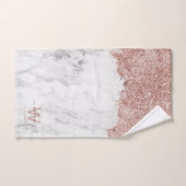 Marbre blanc rose or rose Parties scintillant Mono (Serviette à main)