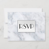 Marbre blanc RSVP avec choix de menu (Dos)